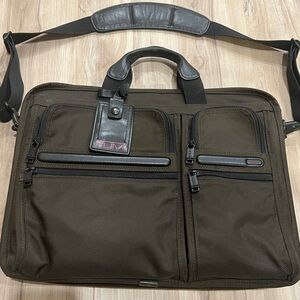 Tumi Alpha Expandable Organizer Laptop Briefcase Messenger Bag